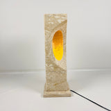 Hollowed Crescent Lamp - Travertine