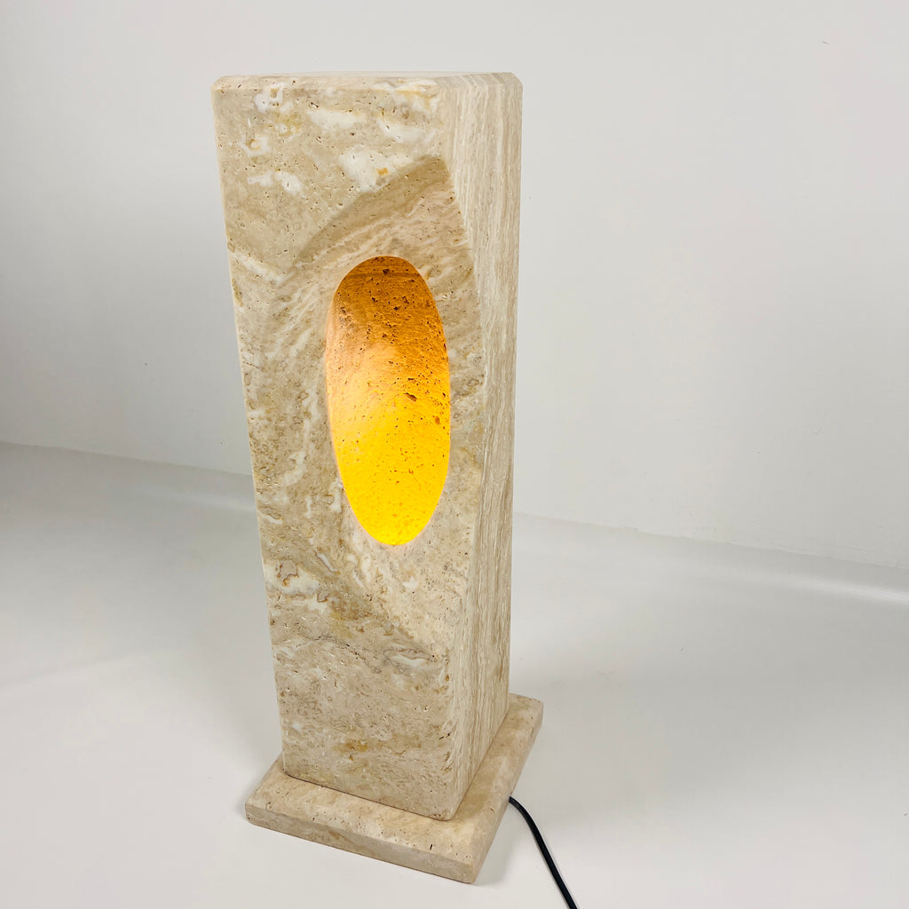 Half Crescent Stone Table Lamp