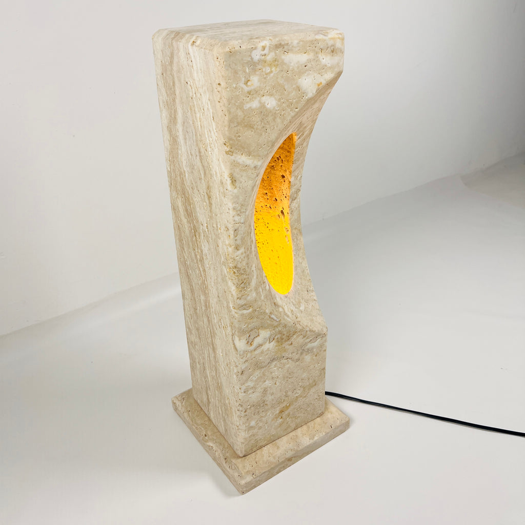 Half Crescent Stone Table Lamp