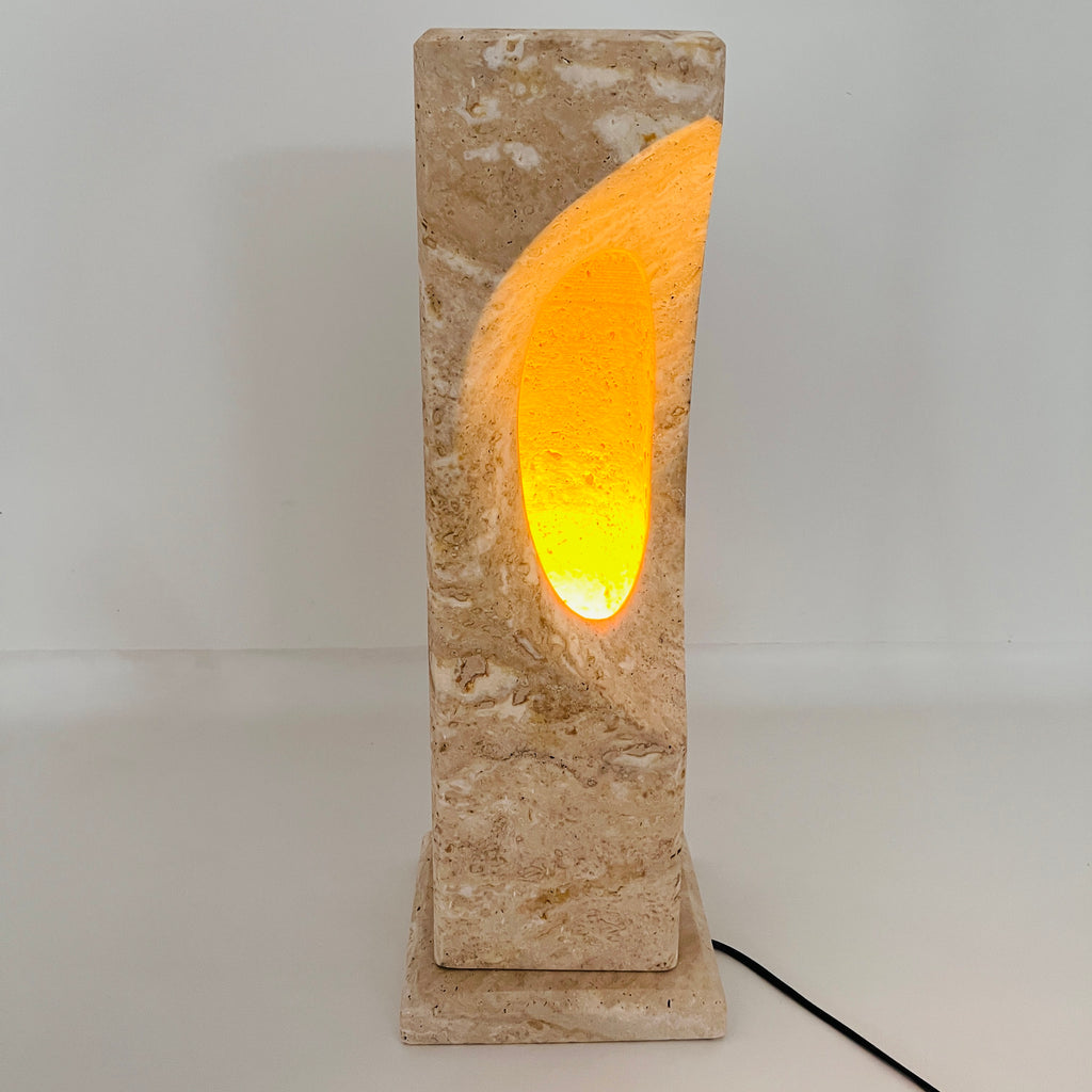 Half Crescent Stone Table Lamp