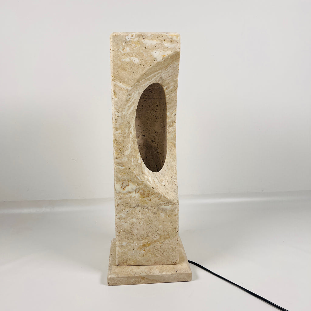 Half Crescent Stone Table Lamp