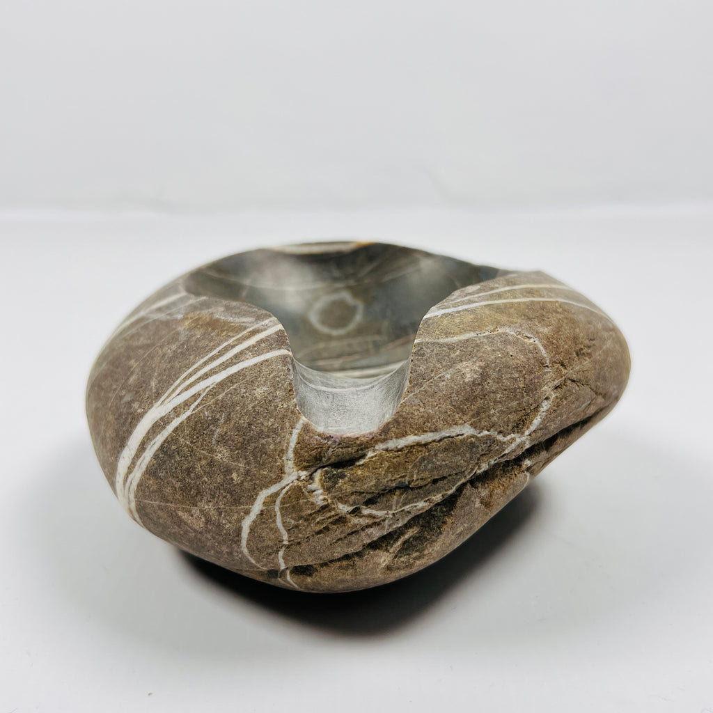 River Stone Brown Lined Ash Tray