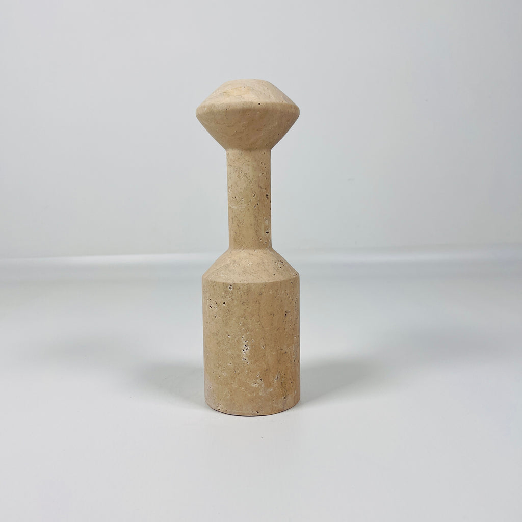 Travertine Palatine Pillar Candle Stand