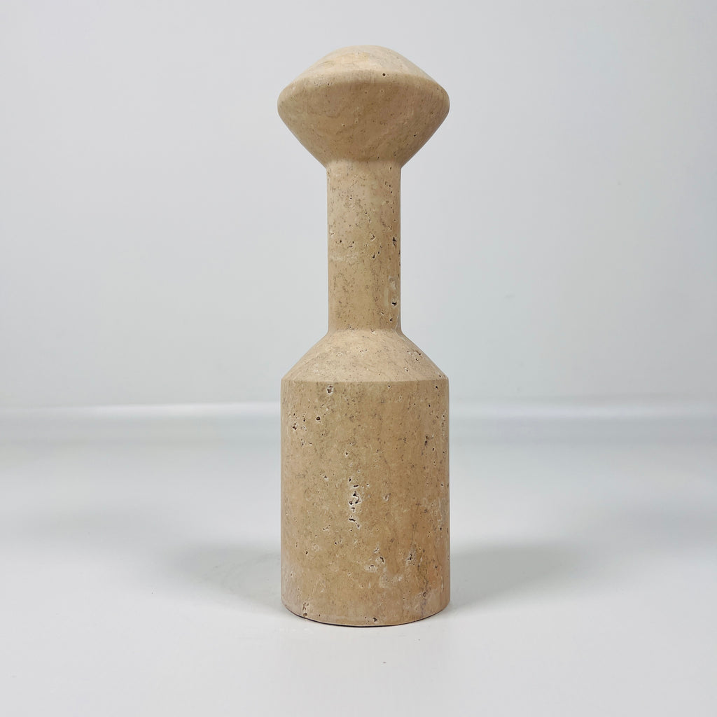 Travertine Palatine Pillar Candle Stand