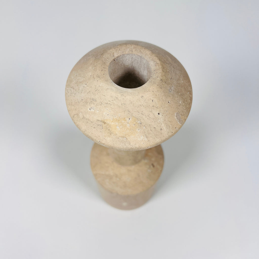 Travertine Palatine Pillar Candle Stand