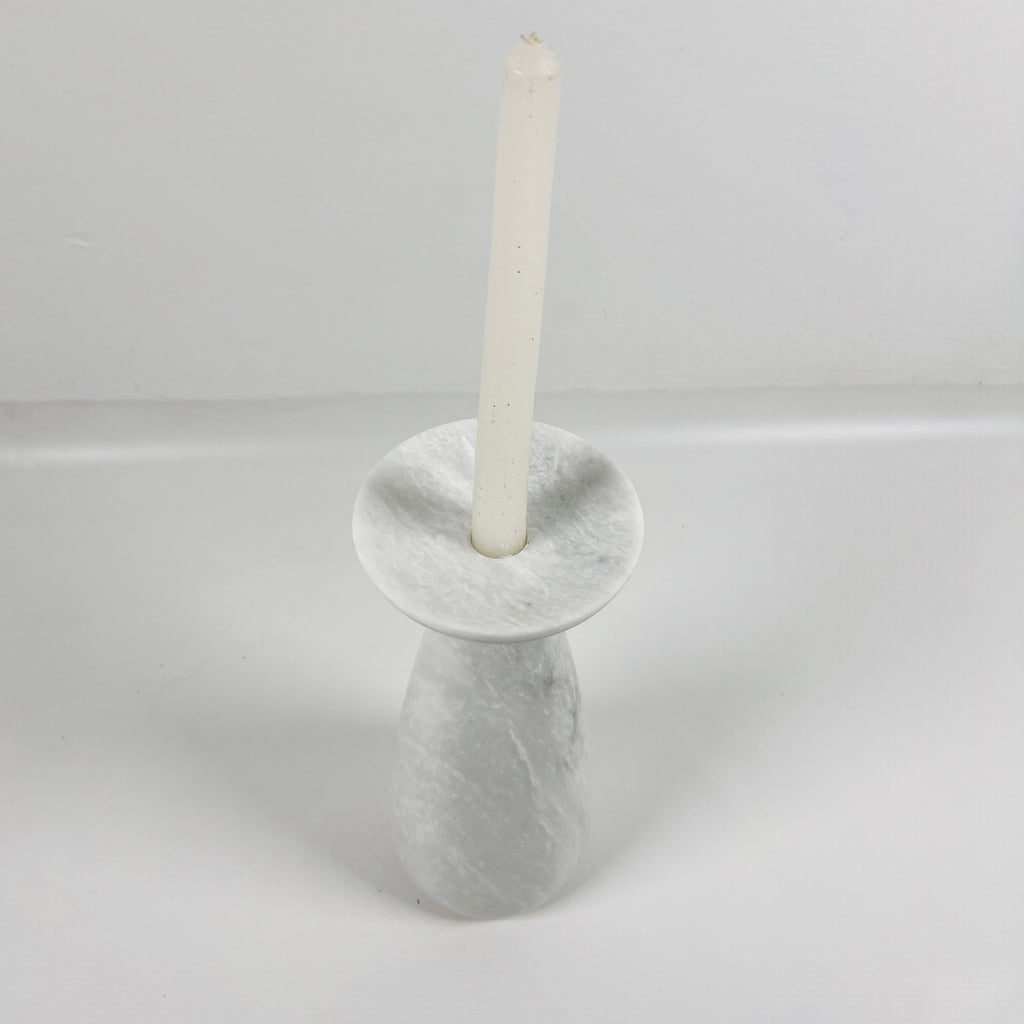 Light Grey Marble Candle Stand