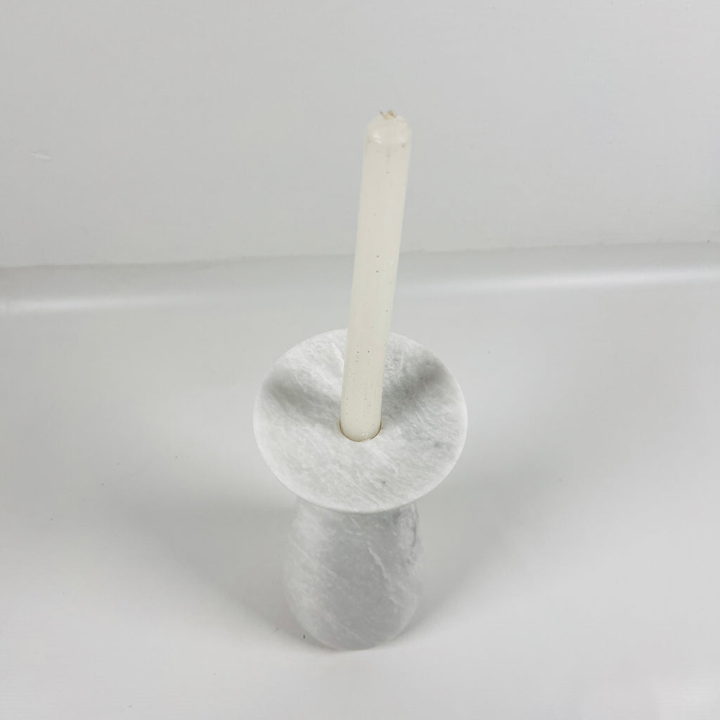 Light Grey Marble Candle Stand