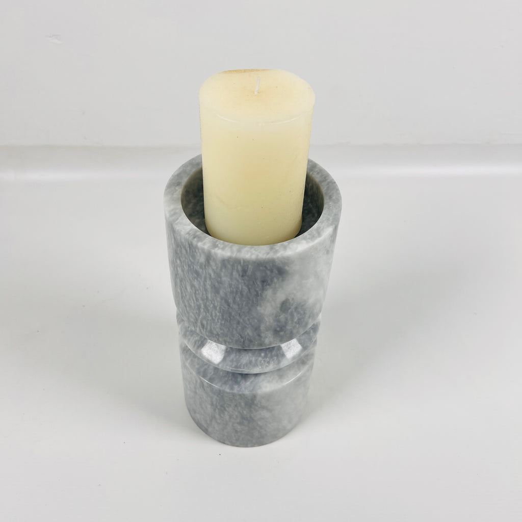 Dark Grey Marble Candle Stand