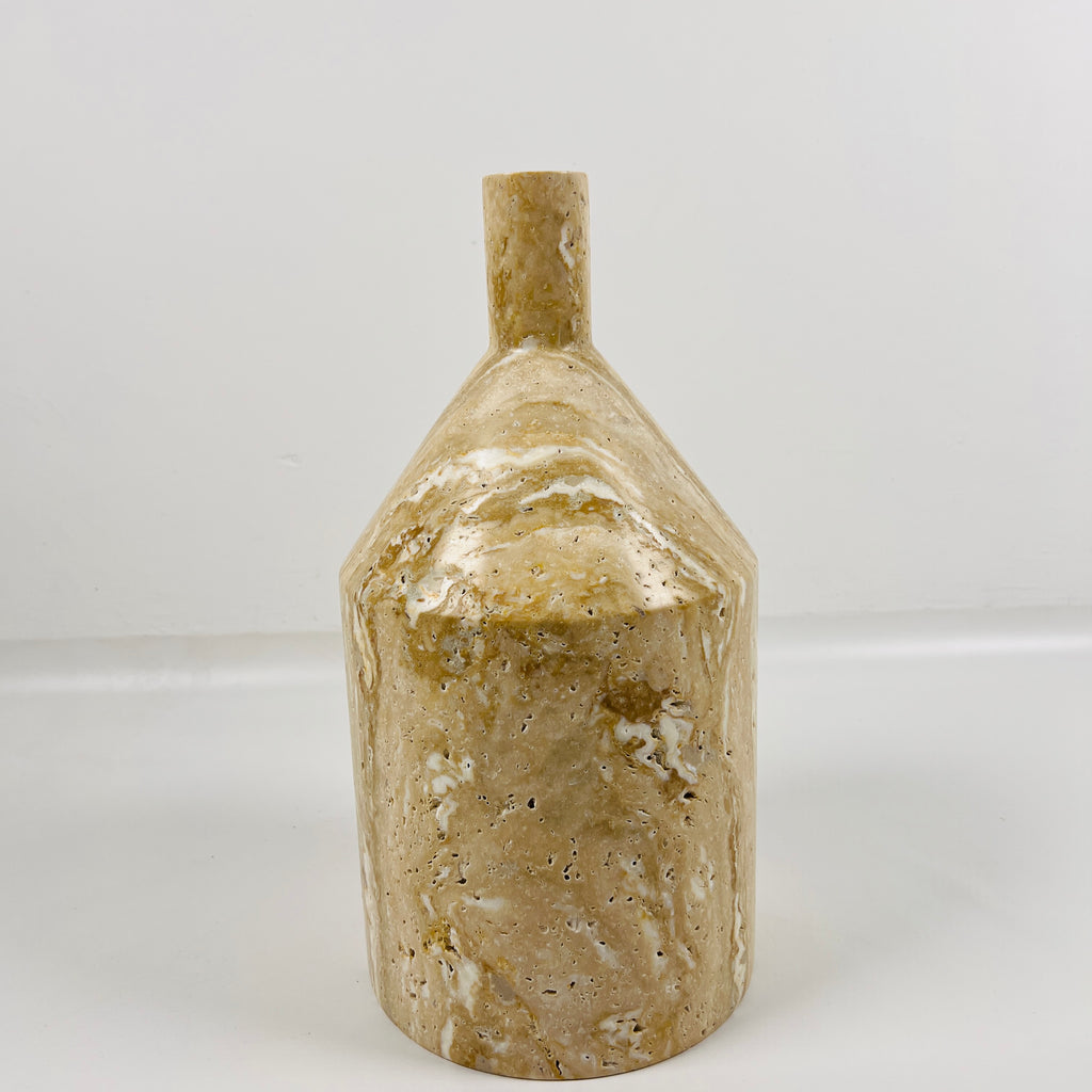 Bottle Travertine Candle Stand