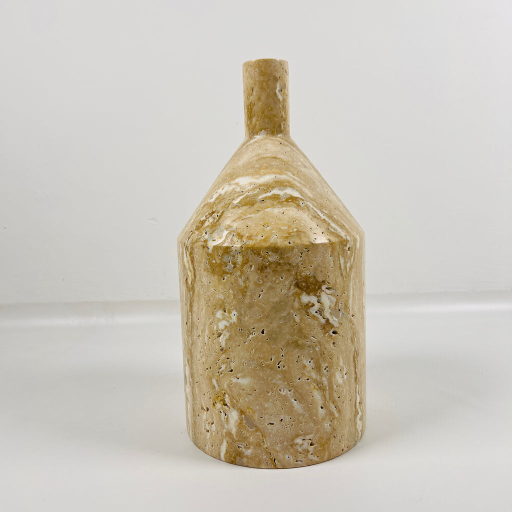 Bottle Travertine Candle Stand