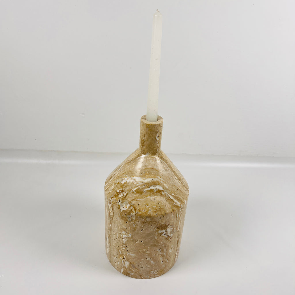 Bottle Travertine Candle Stand