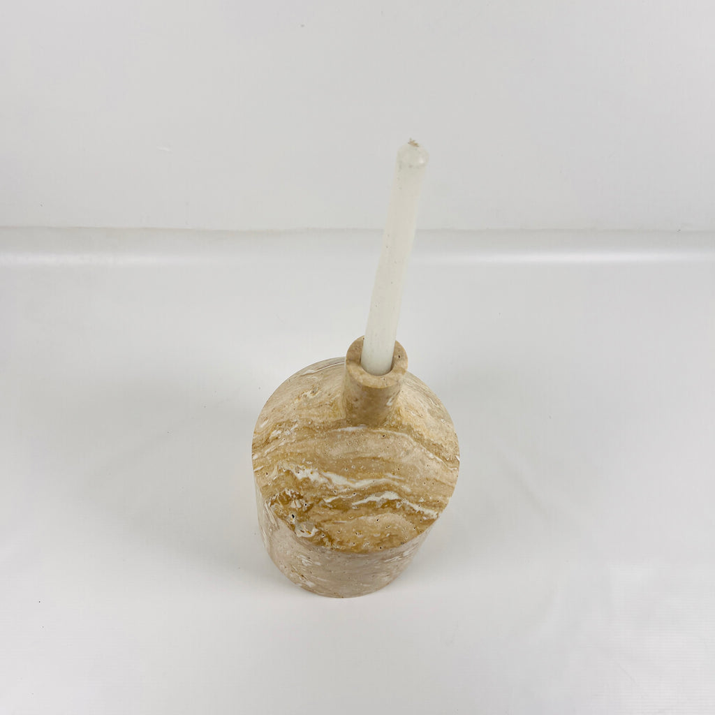 Bottle Travertine Candle Stand