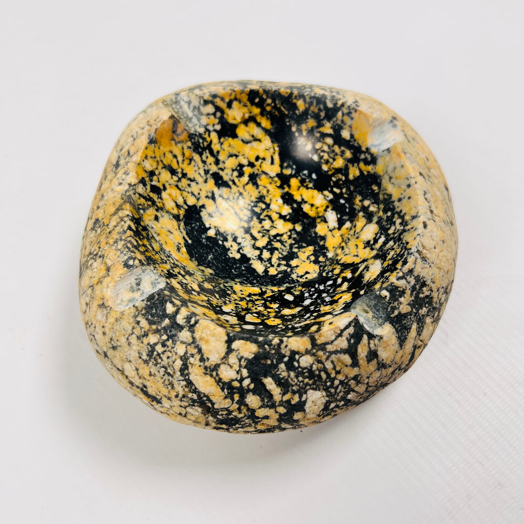 River Stone Yellow And Black Splashed Ash Tray