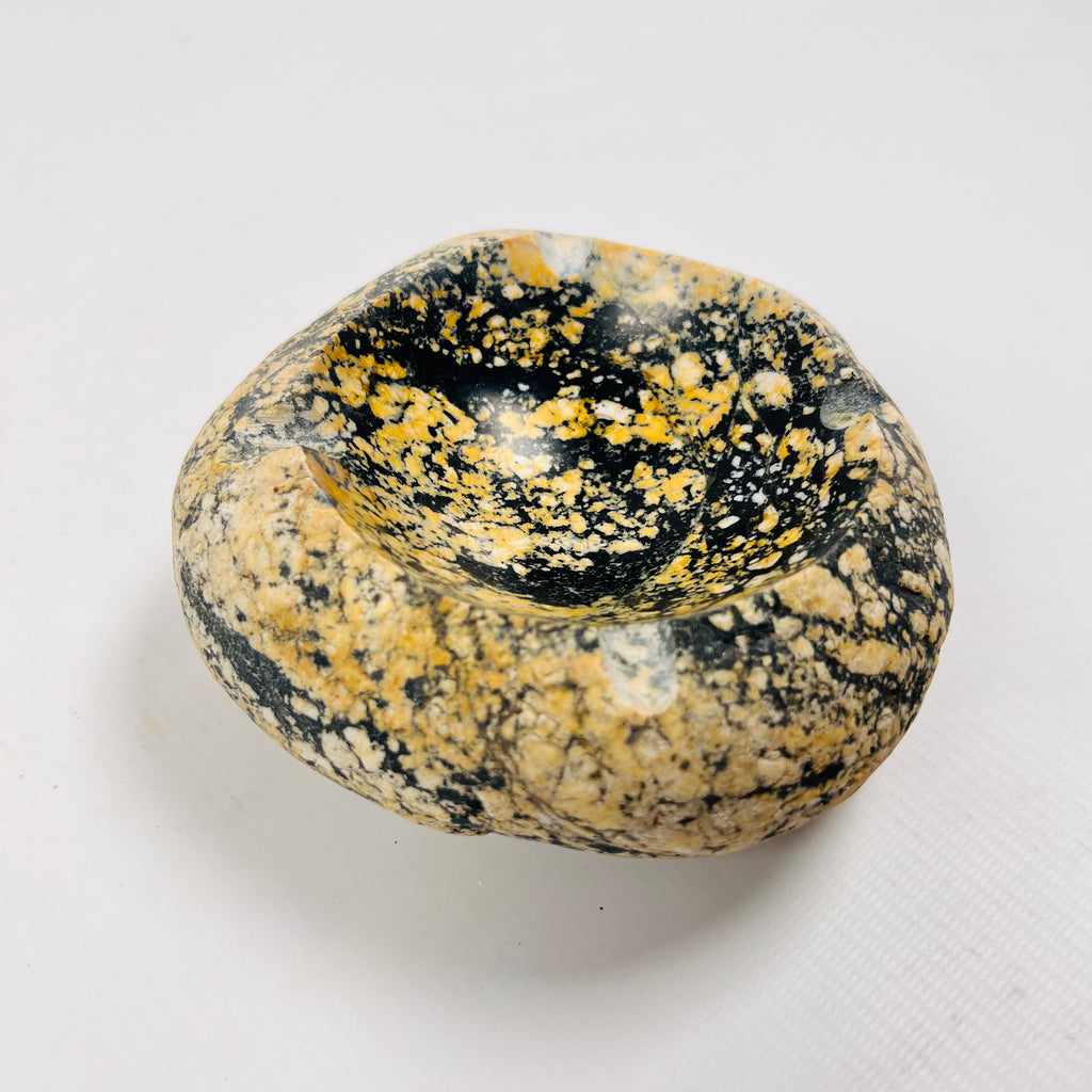 River Stone Yellow And Black Splashed Ash Tray