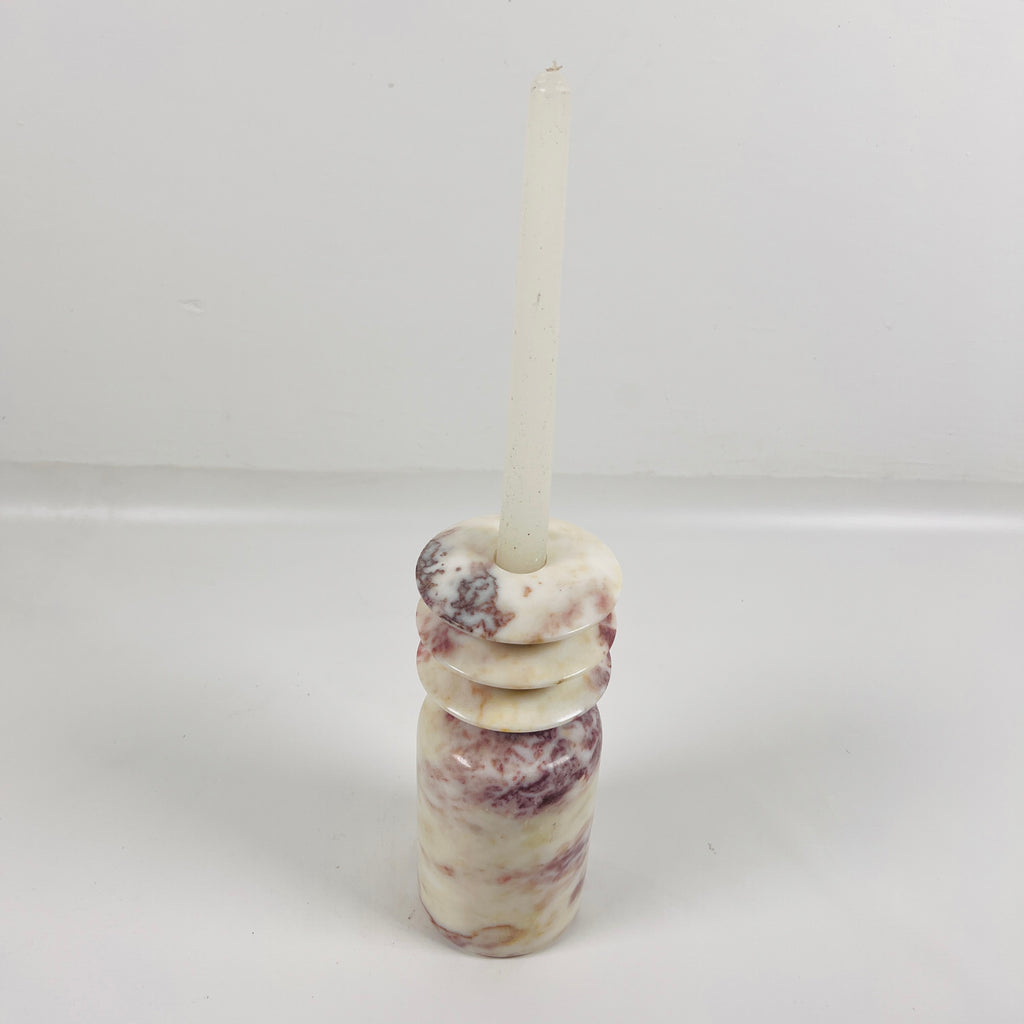 Multi-Colored Ringed Neck Candle Stand