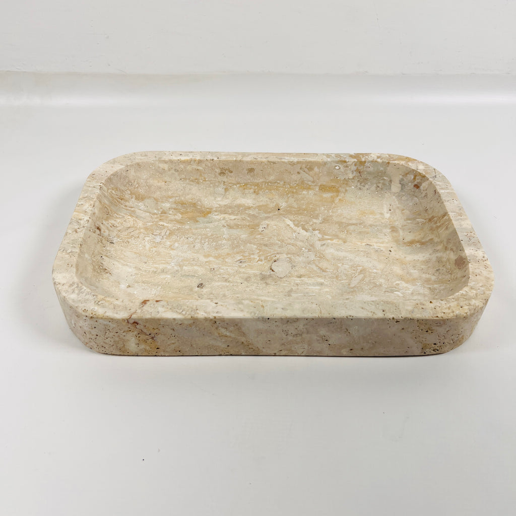 Light Grazed Travertine Tray