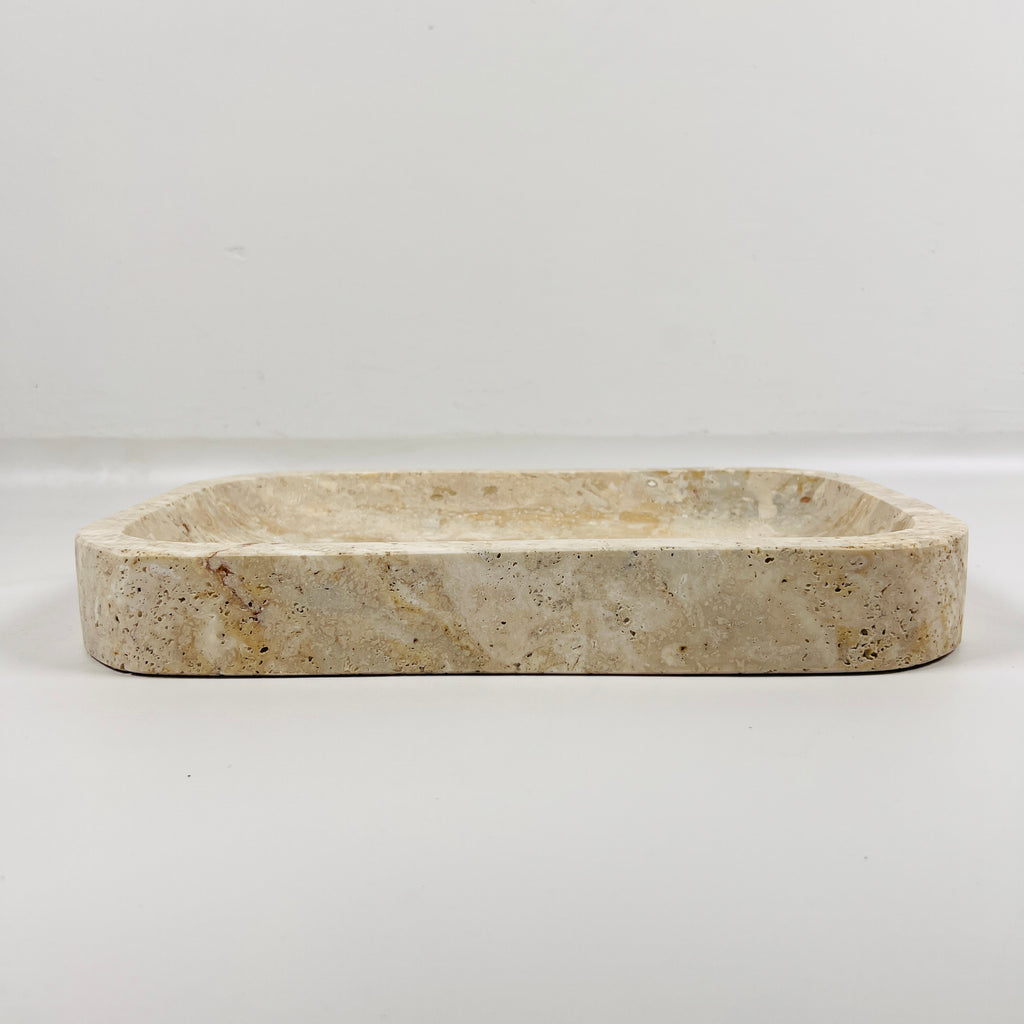 Light Grazed Travertine Tray