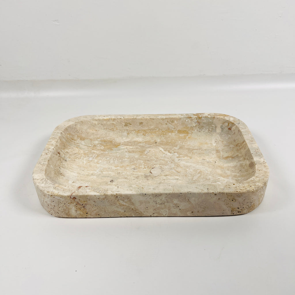 Light Grazed Travertine Tray