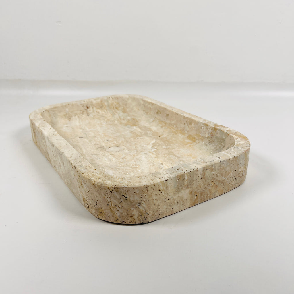 Light Grazed Travertine Tray