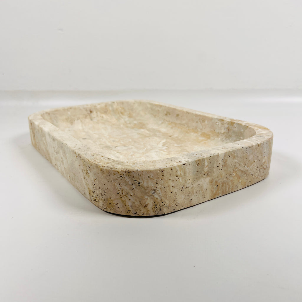 Light Grazed Travertine Tray