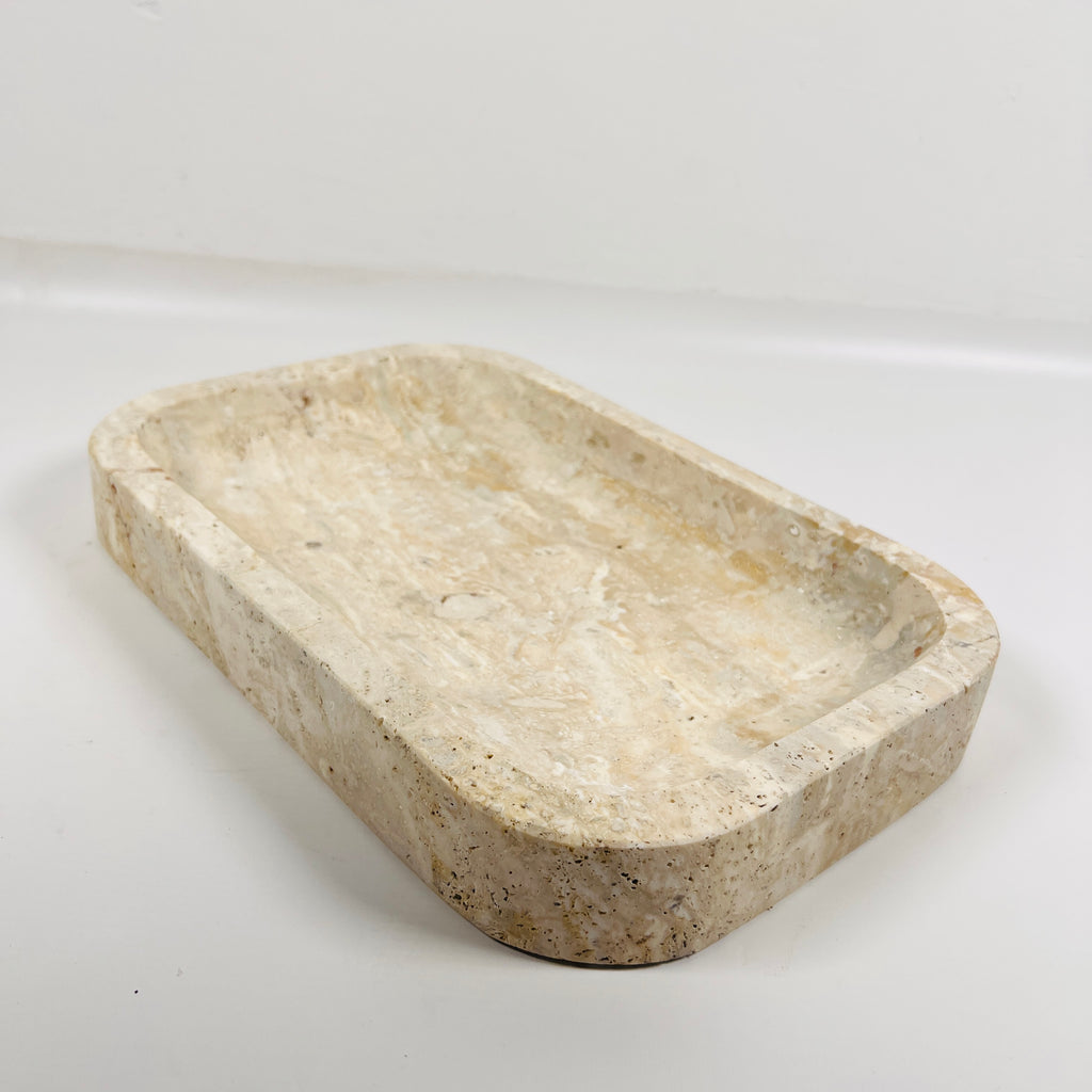 Light Grazed Travertine Tray