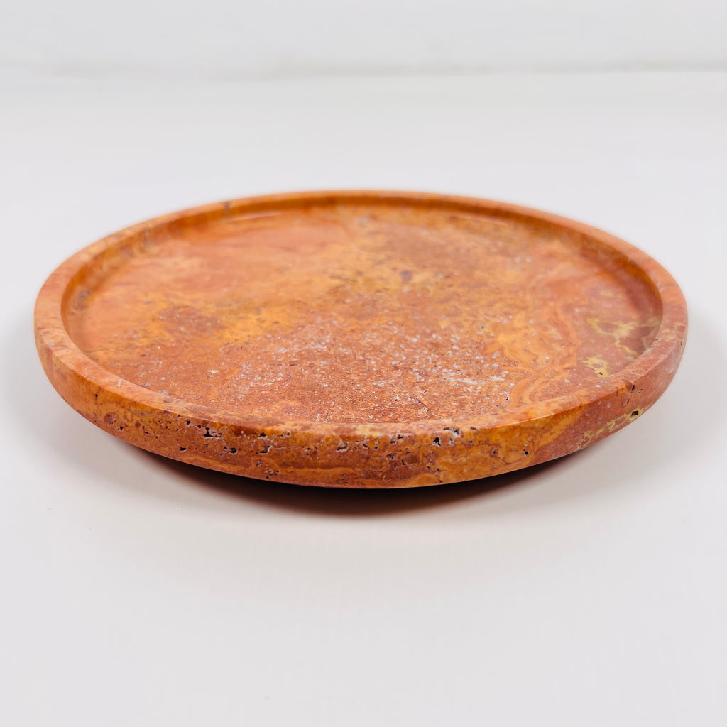 Red Travertine Plate