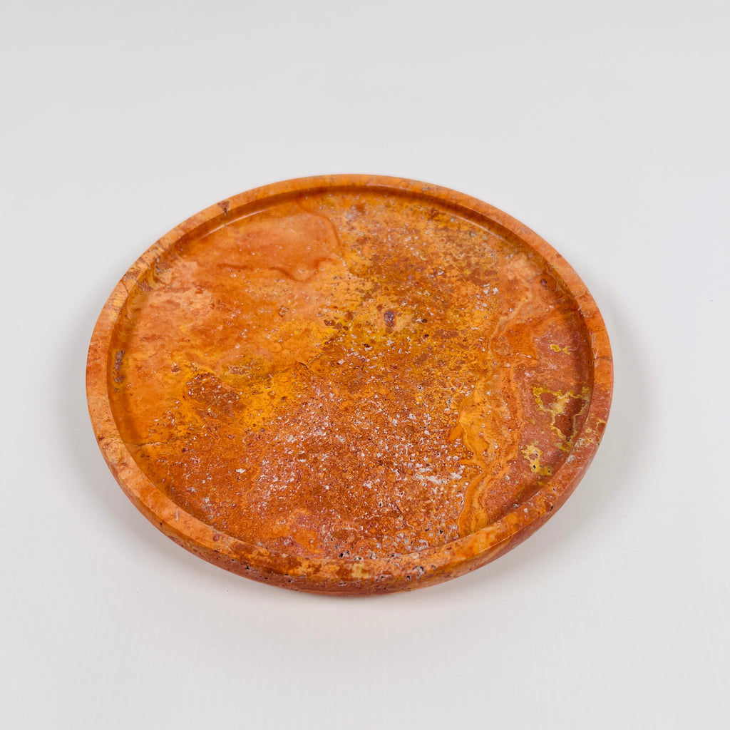 Red Travertine Plate