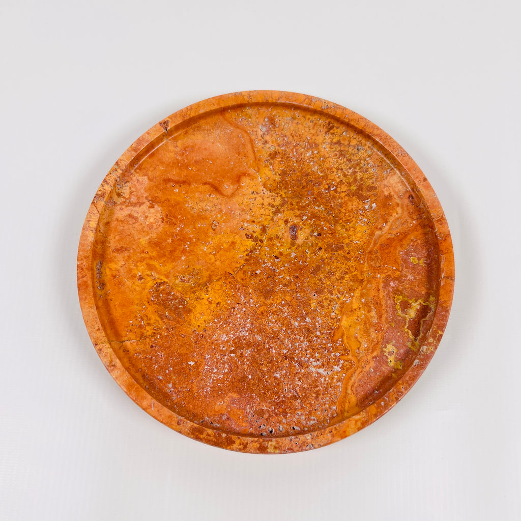 Red Travertine Plate