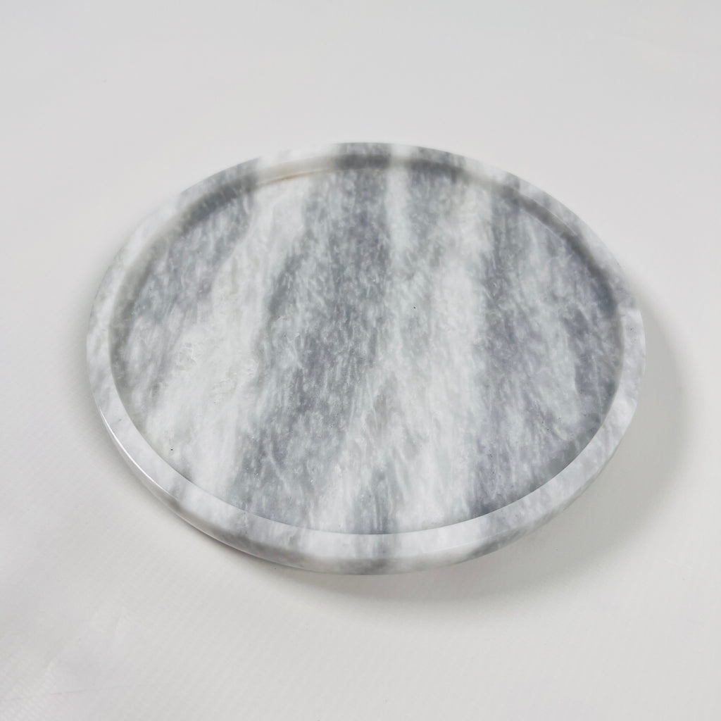 Grey Streaked Marble Plate