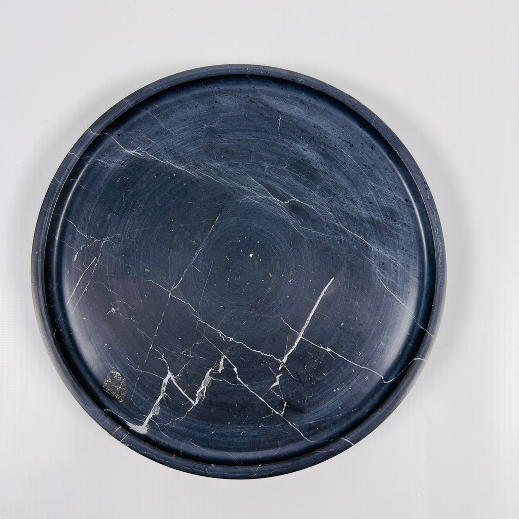 Black Veined Marble Plate