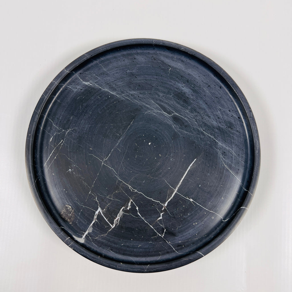 Black Veined Marble Plate