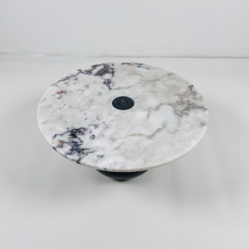 Light Grey Ball Bottom Marble Dessert Stand