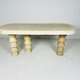 Three- Legged Table - Travertine