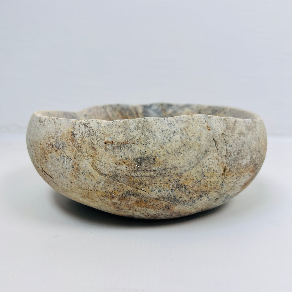 Grey Tidal Wave River Stone Bowl