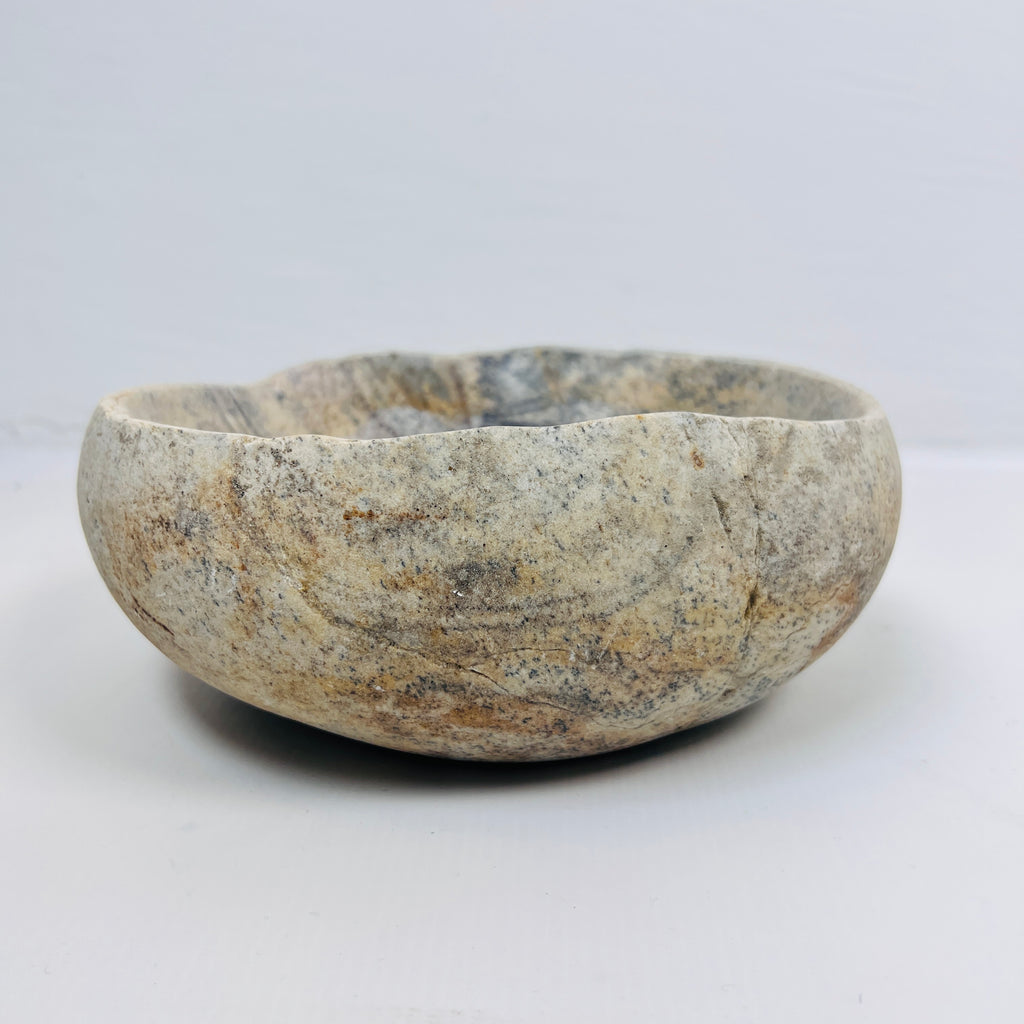 Grey Tidal Wave River Stone Bowl