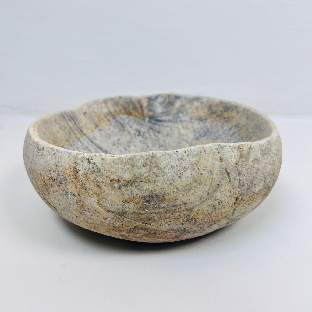 Grey Tidal Wave River Stone Bowl