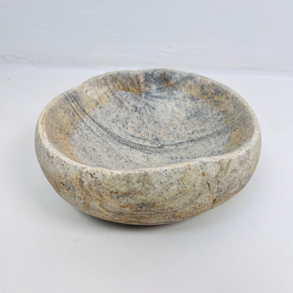 Grey Tidal Wave River Stone Bowl