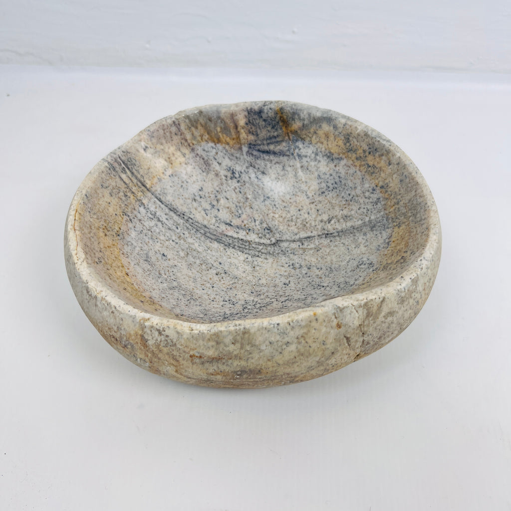 Grey Tidal Wave River Stone Bowl