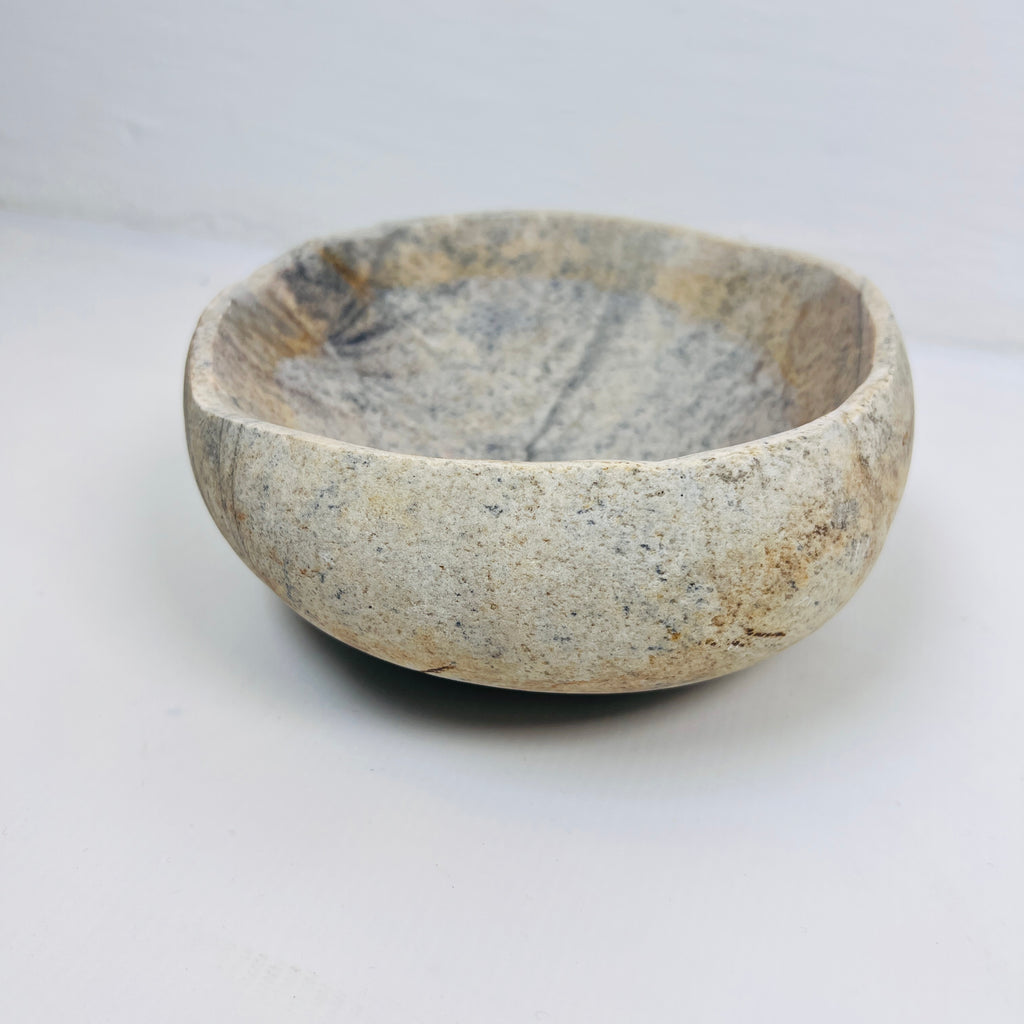 Grey Tidal Wave River Stone Bowl