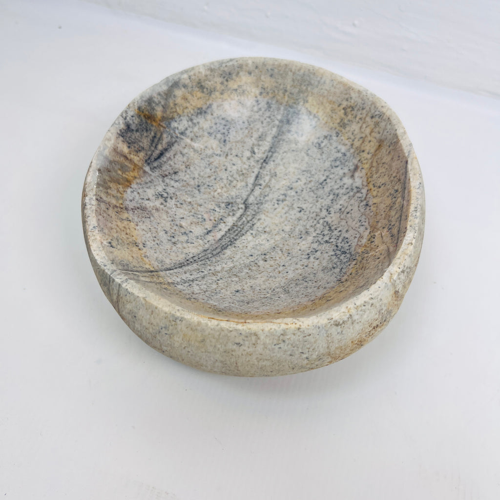 Grey Tidal Wave River Stone Bowl