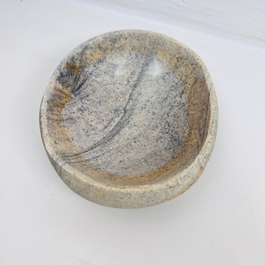 Grey Tidal Wave River Stone Bowl