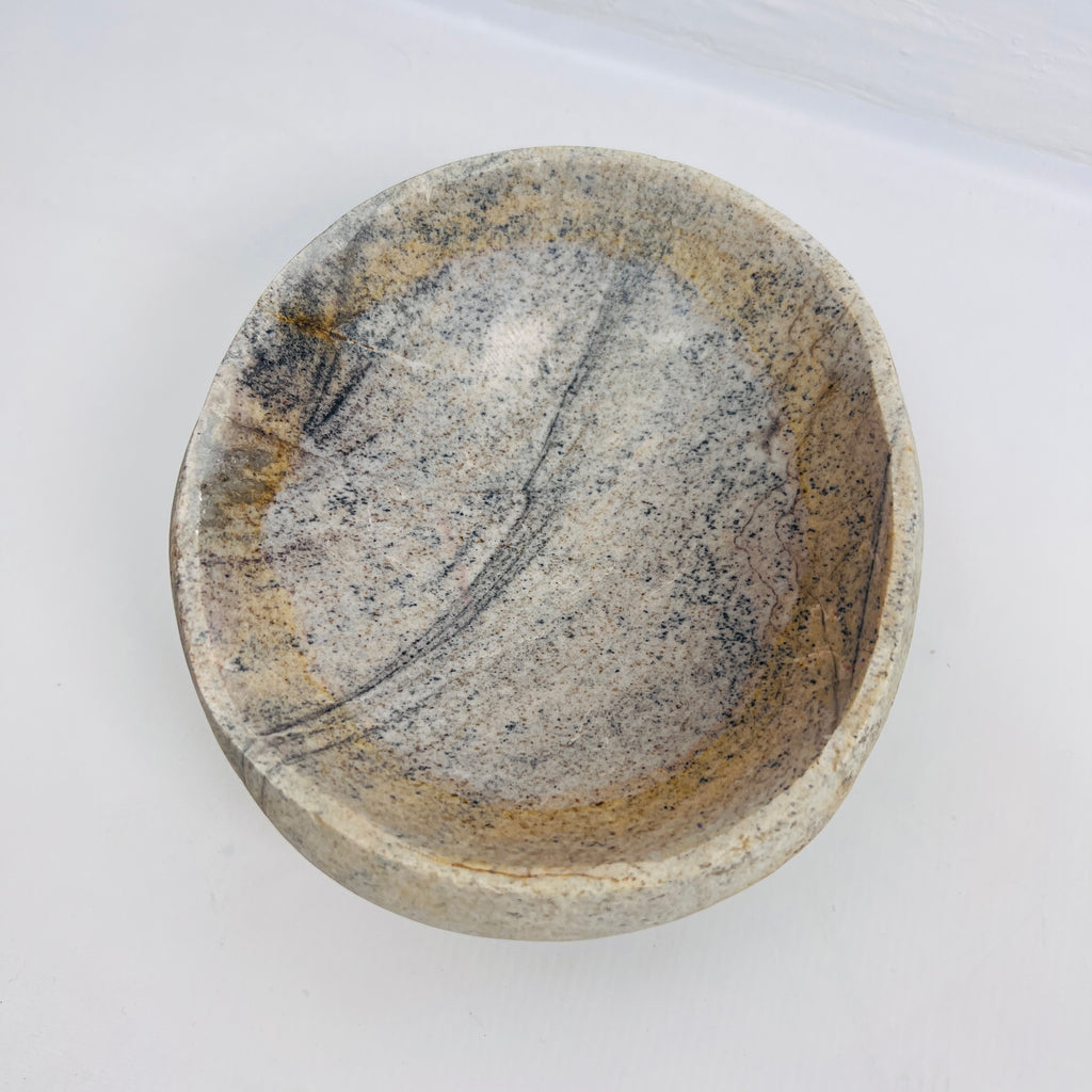 Grey Tidal Wave River Stone Bowl