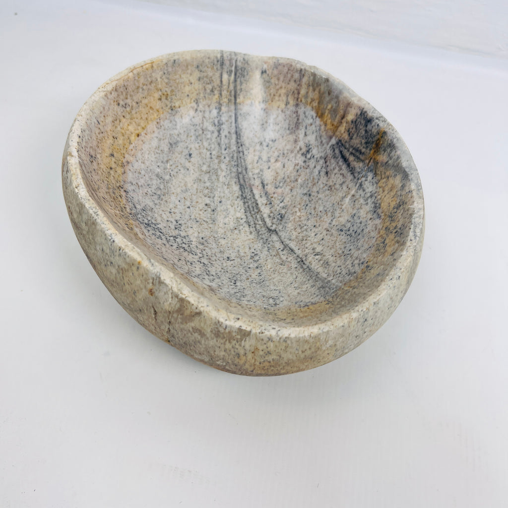 Grey Tidal Wave River Stone Bowl