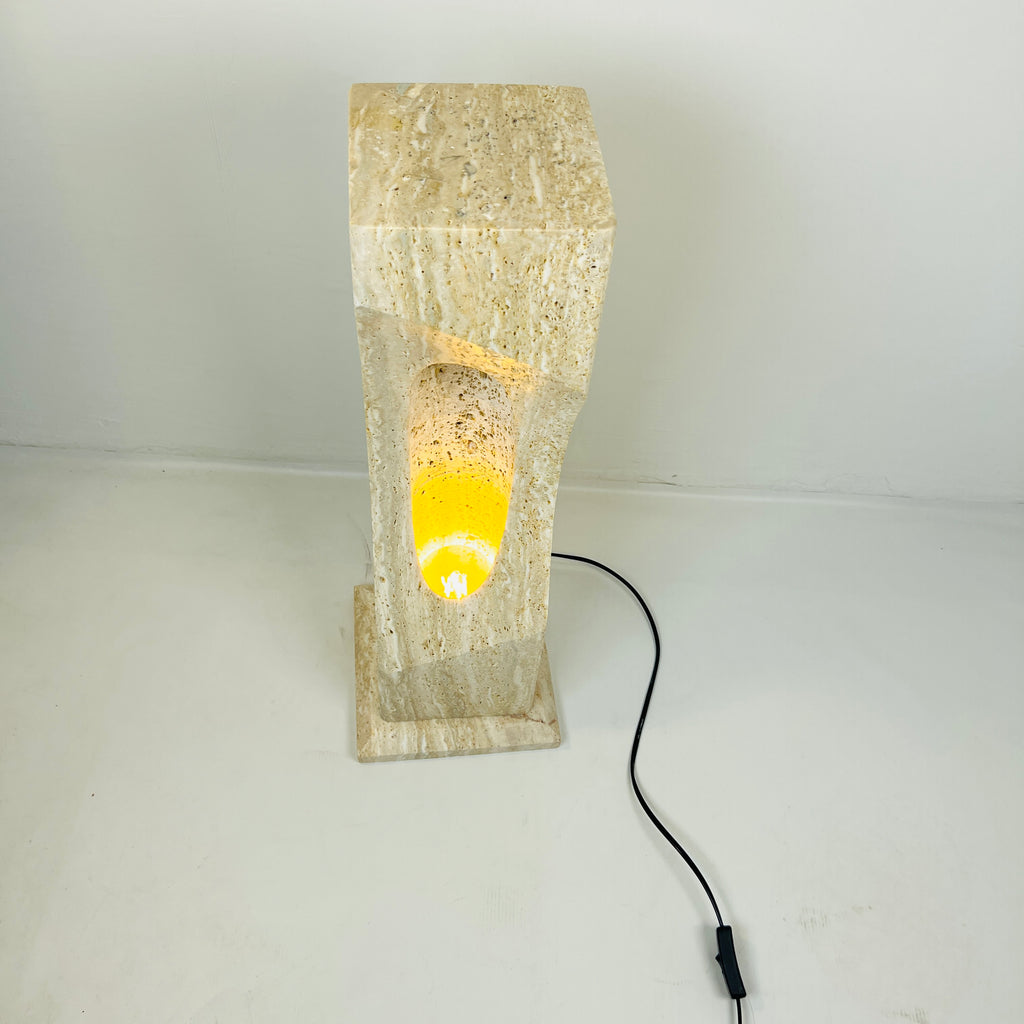 Irregular Crescent Stone Table Lamp