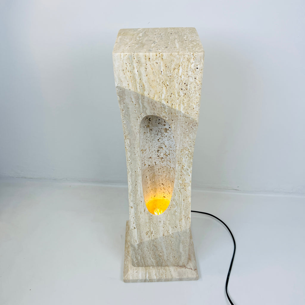 Irregular Crescent Stone Table Lamp