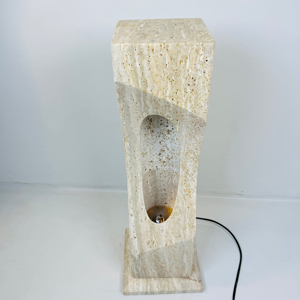 Irregular Crescent Stone Table Lamp