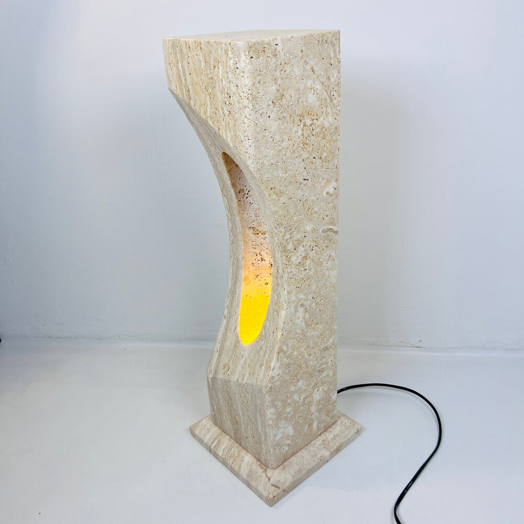 Irregular Crescent Stone Table Lamp