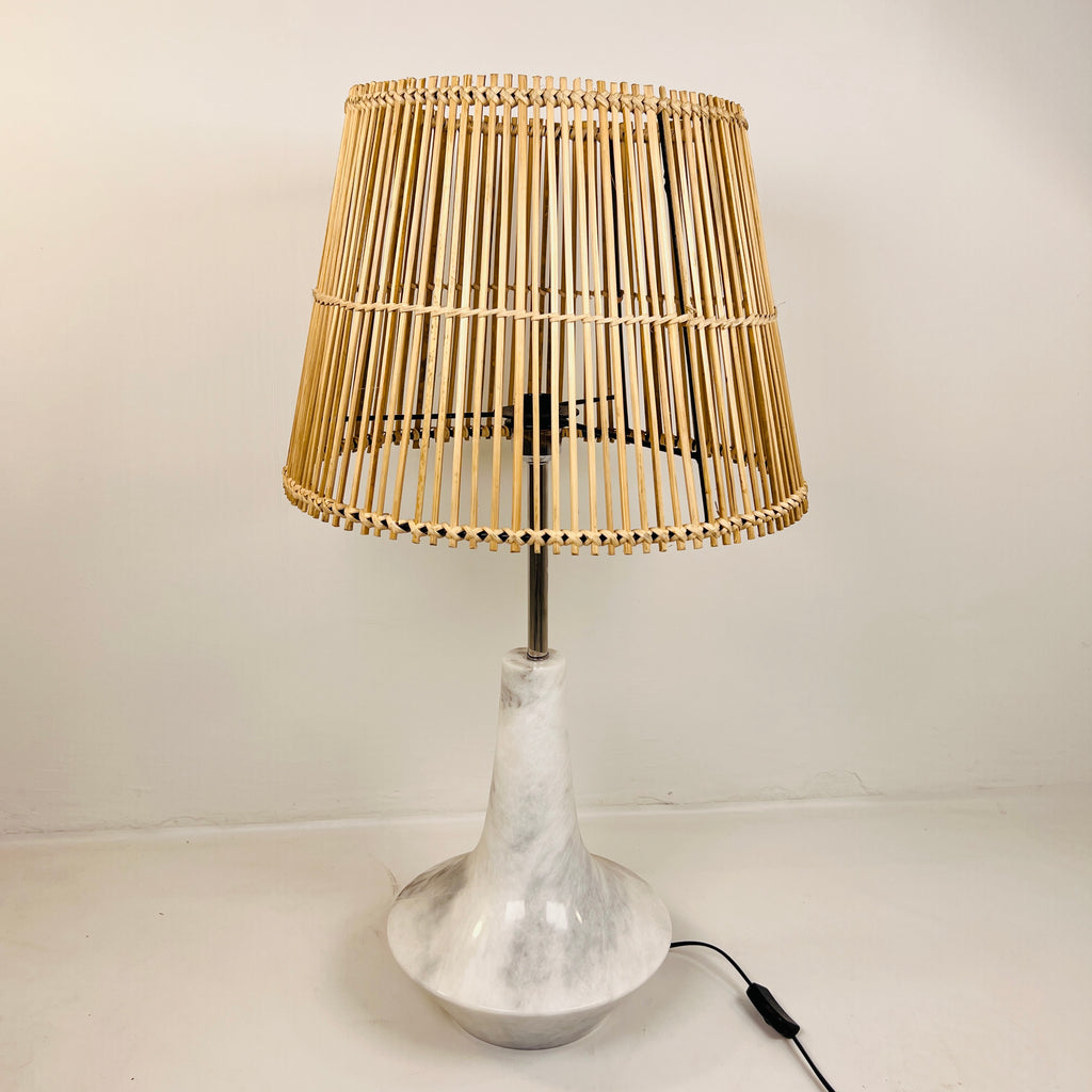 Bulged Saucer Grey Table Lamp