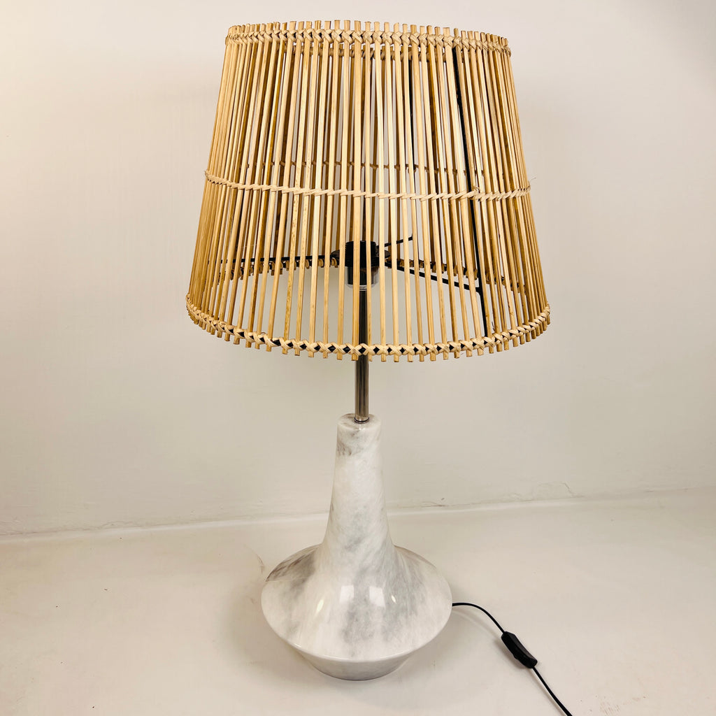 Bulged Saucer Grey Table Lamp