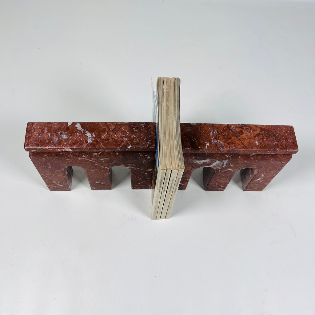 Cherry Red Three Pillar Book End Pair